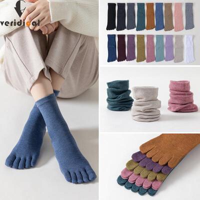 Yoga Five Finger Socks Woman Girl Organic Cotton Solid Non-S