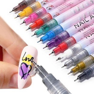 1Set Nail Art Drawing Pen Graffiti Nail Acrylic Pen Waterpro