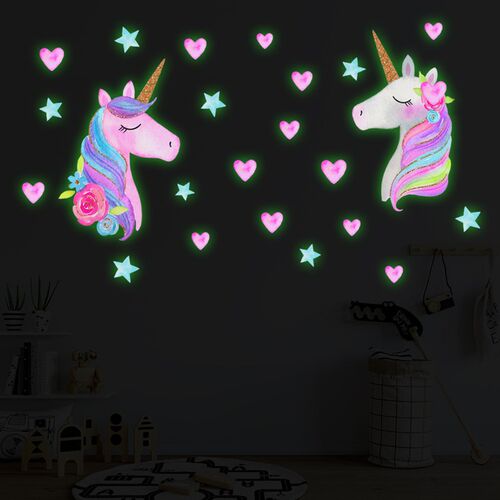 Cartoon Luminous Unicorn Wall ers For Kids Rooms Ceiling Hom