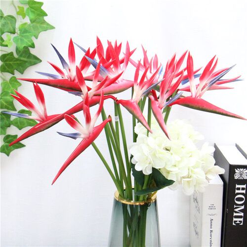 PU Real Touch Artificial Flower Heaven Bird Plants Party Wed