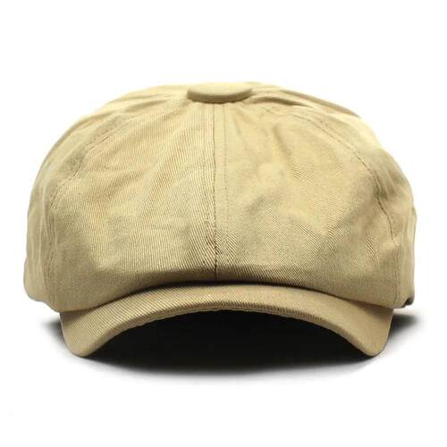 Solid Cotton Newsboy Caps Men Flat Peaked Cap Women Painter