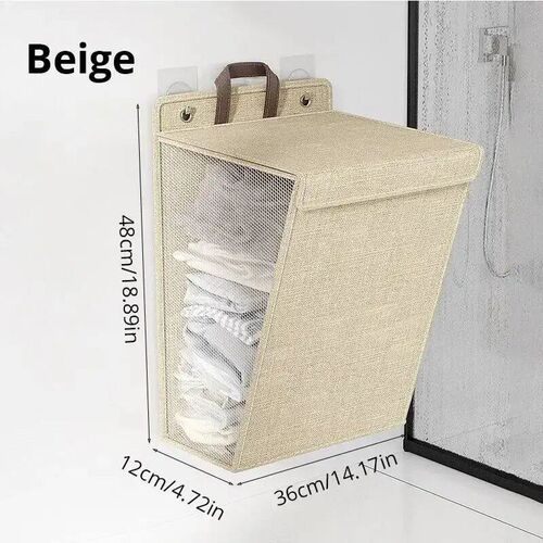 1pc Foldable Adhesive Laundry Basket Hamper, Multifunctional