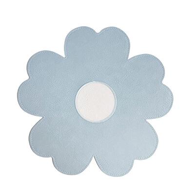 Color blocking flower leather placemat for home decoration