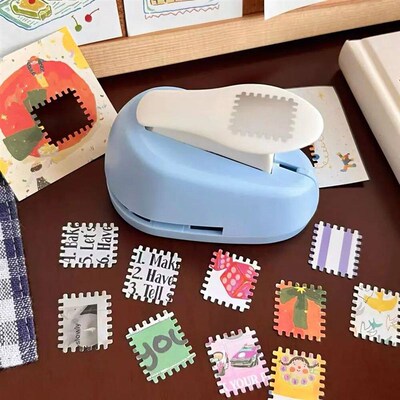 One-piece Stamp Embossing Tool, Stamp Journal Hole Punch, Cr