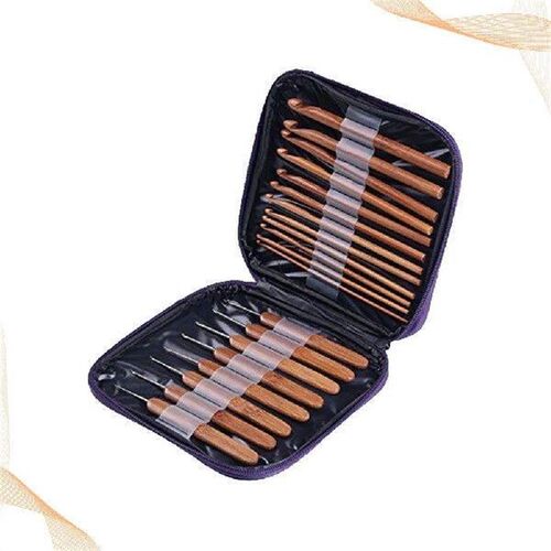 1 Set of 20Pcs Practical Crochet Hook Bamboo and Wood