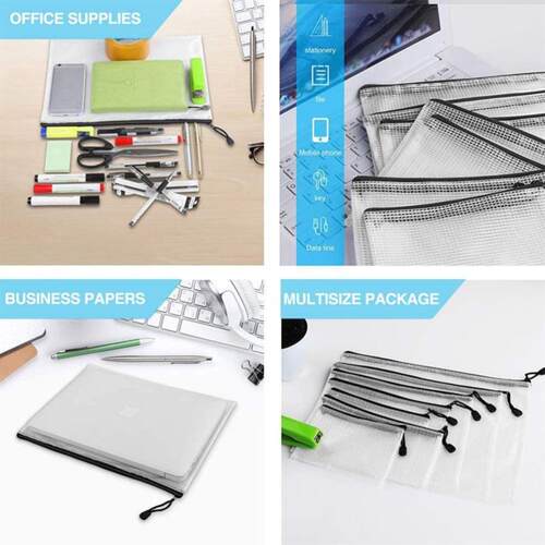30Pcs A4 Mesh Zipper Pouch8.3X11.7inch Waterproof Zip Bag fo