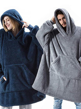 Winter Hooded Sweater Blanket Women Oversized Fleece Blanket