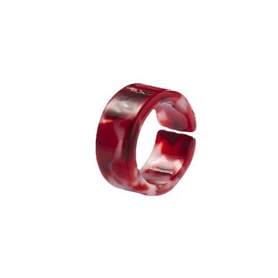 Acetate plate combination ring fashion color halo dyed open