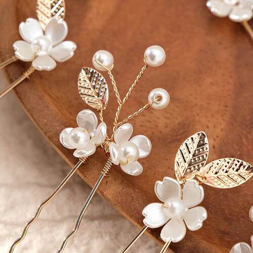 5pcs/pack Flower Clip Wedding Hairpin Exquisite Wedding Hair
