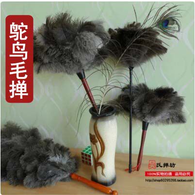 吴氏掸坊鸵鸟毛掸羊毛掸鸡毛掸子家用车用可伸缩除尘掸鸡毛扫
