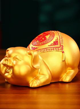 黄铜金猪储蓄罐家居办公室桌面铜猪工艺品摆件创意生肖储蓄罐礼品
