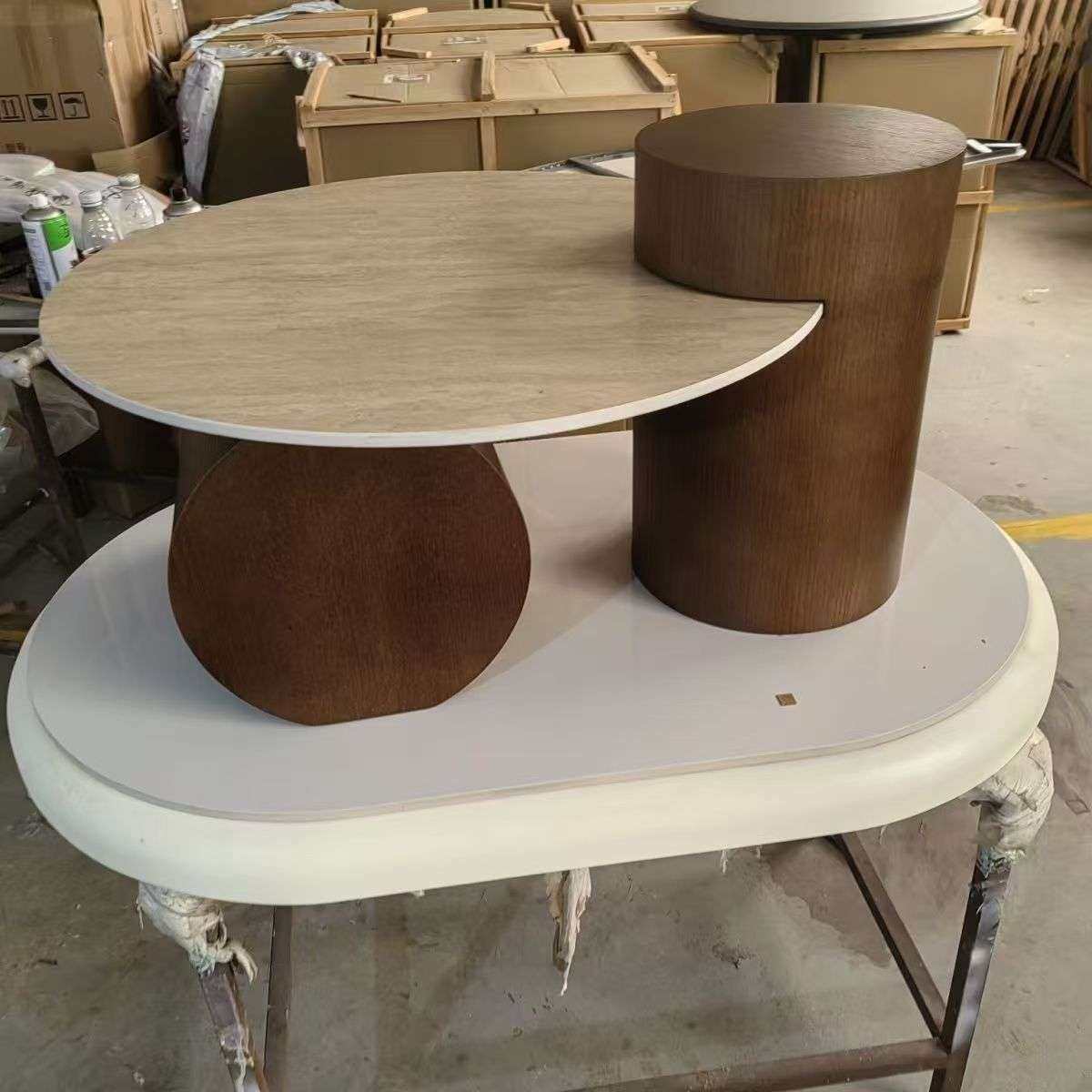 圆形轻奢洞石设计师实木茶几家用阳台小户型客厅矮桌大理石民宿,3C数码配件,其它配件,淘宝优惠券,粉丝福利购,淘宝优惠卷