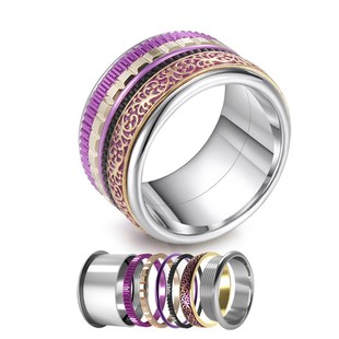 Koaem 5 Pieces Accessories Mix Aluminum and Copper Rings Wom