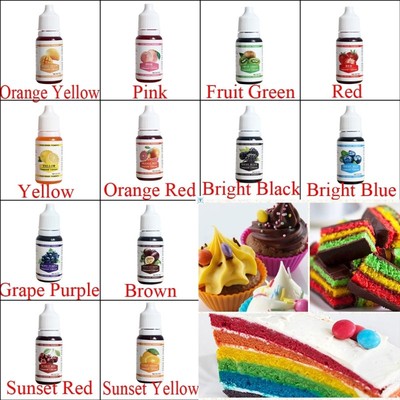 12 Colors 10ML Macaron Ice Cream Cake Food Coloring Ingredie