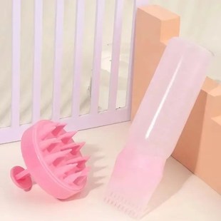 Silicone Shampoo Brush Head Scalp Massage Comb Hair Dye Tint