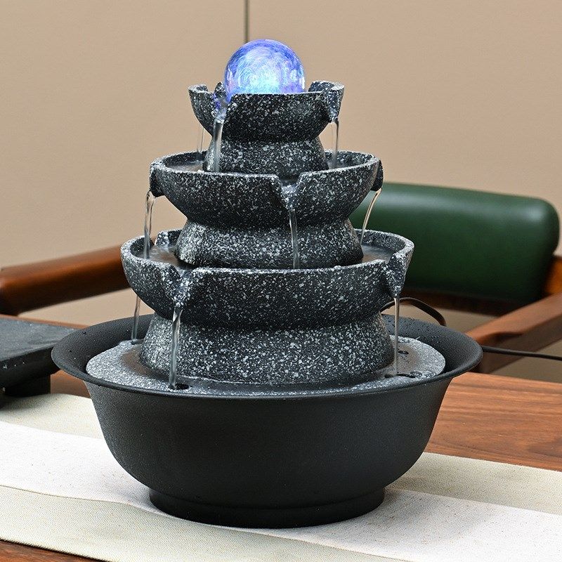 中式八方来财桌面循环流水喷泉办公室客厅招财摆件开业造景装饰品,家居饰品,流水摆件,淘宝优惠券,粉丝福利购,淘宝优惠卷