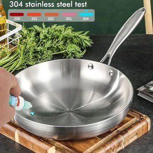 304 Stainless Steel Frying Pan, NonStick Pan Fried Steak Pot