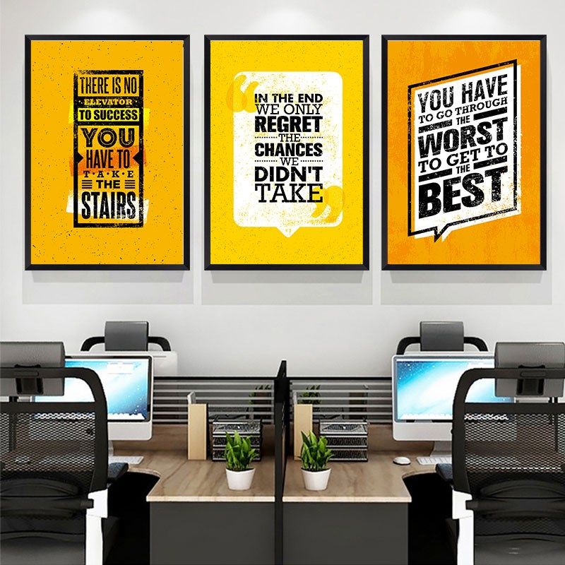 工业风格英文励志海报餐厅装饰画健身房挂画咖啡厅酒吧壁画有框画