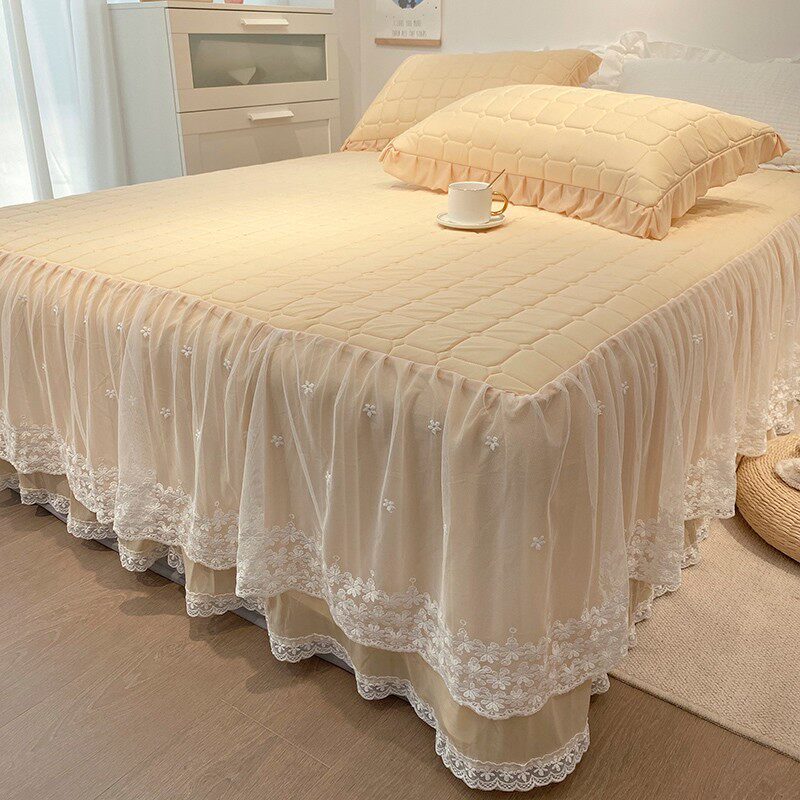 夏季乳胶冰丝凉席三件公主风床裙款席子可水洗折叠夏季空调软席,床上用品,乳胶席,淘宝优惠券,粉丝福利购,淘宝优惠卷