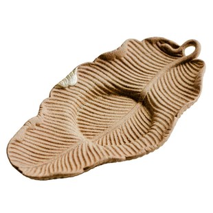 拓土陶瓷茶杯托防烫茶托老岩泥描银芭蕉叶杯垫隔热茶垫杯碟杯托盘