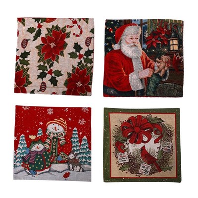 Christmas Pillowcase Square Cotton Cushion Cover Throw