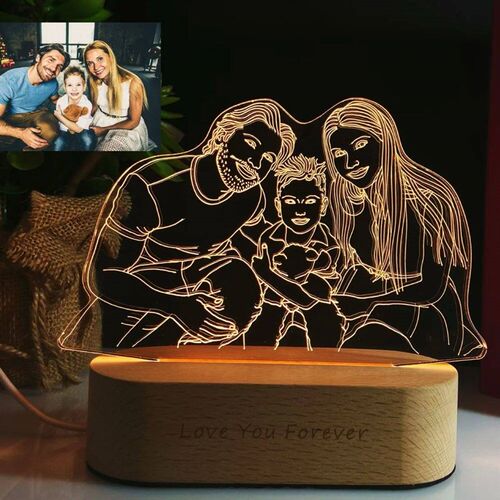 Personalized Gift Photo 3D Lamp Customized Wedding Anniversa