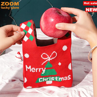 Christmas gift bags,Handbag,Knitted Bag canvas decoration