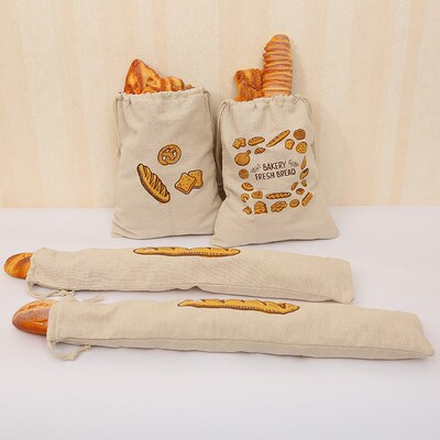 Bread Bags Reusable Drawstring Bag For Loaf Homemade Artisan
