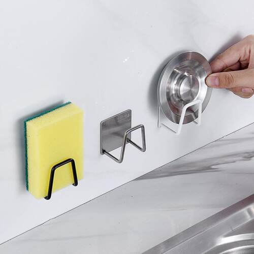 Stainless Steel Sponge Holder Rack Shelf Adhesive Kitchen Si