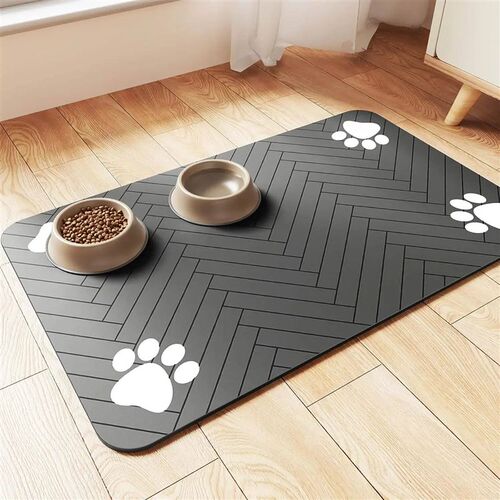 Pet Feeding Mat-Absorbent Pet Placemat for Food and Water Bo