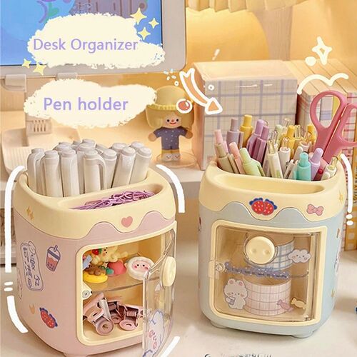 1PC Kawaii Pig Pen Pencil Pot Holder Brush Storage Container
