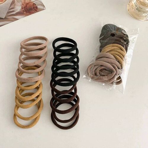 20Pcs Seamless Pack High Rubber Band Elastic Hair Tie Female