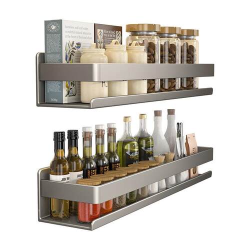 spice rack Kitchen shelf  wall hanger hole free storage rack