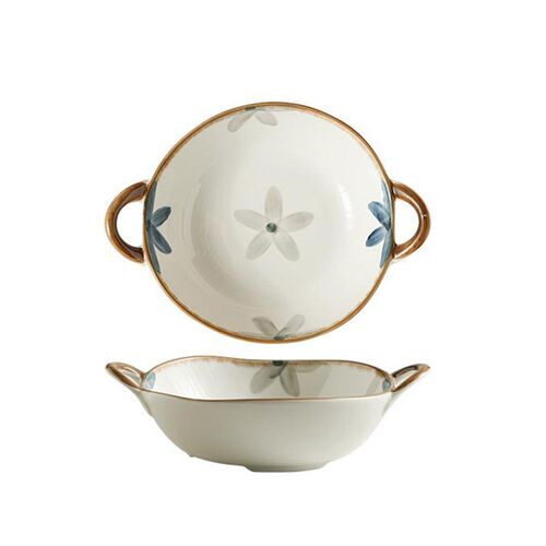 Ink blue ceramic plates, bowls, household 2022 new Japanese