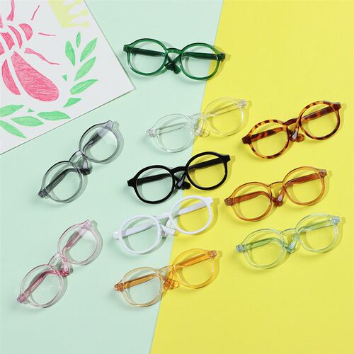 Round Frame Miniature Eyewear Clear Lens Candy Color Eyeglas