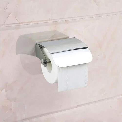 Tissue Roll Holder Wall Mounted Paper Stand Dispensers Silve