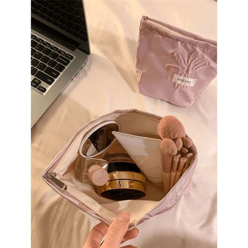 1pc/set pink bow makeup bag, holiday gift makeup bag, travel