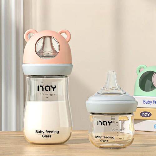 240ml Newborn Glass Bottle Glass Feeding Bottle Wide Caliber
