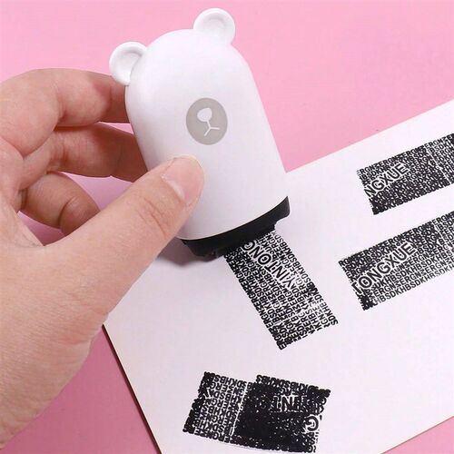 1 cute bear shaped roller stamp, study notebook typos cover