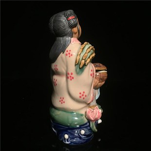 石湾公仔陶瓷和合人物摆件创意家居电视柜工艺品客厅摆设亲友送礼