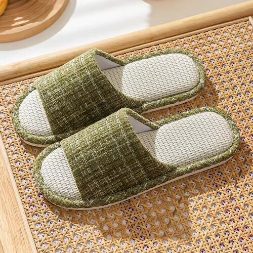 Summer Japanese Linen Slippers for Women Home Slippers 4 Sea
