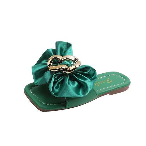 Girls Summer Slippers Kids Beach Shoes Slides With Bowtie Bu