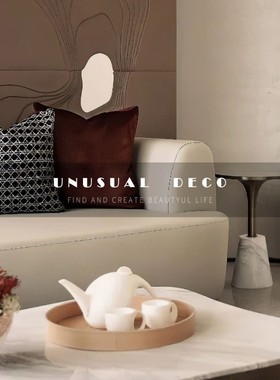 现代极简白色陶瓷歪嘴茶具茶杯酒店会所茶几饰品样板间售楼处摆件