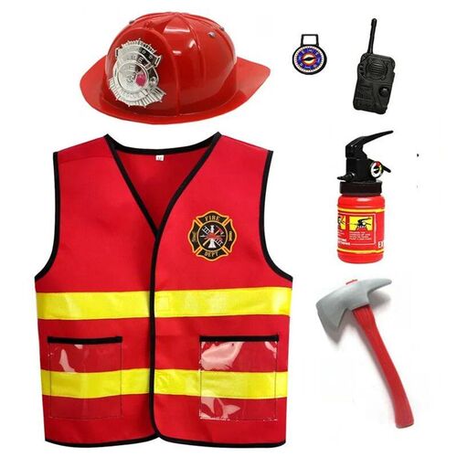 Kids Firefighter Cosplay Little Fireman Firemen Costume For