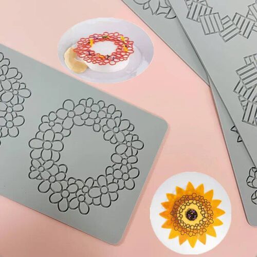 Leaf Flower Wreath Lace Mat Cake Sugar Mold DIY Chocolate Ca