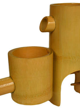 竹子流水器 装饰造景竹筒流水循环水摆件 陶瓷鱼缸 竹流水