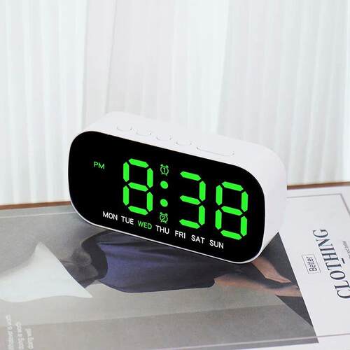 Digital Alarm Clock USB Powered Temperature Date Week Dual A