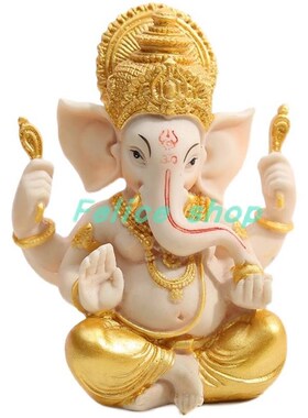 Gold Lord Ganesha Buddha Statue Elephant God Sculptures Gane