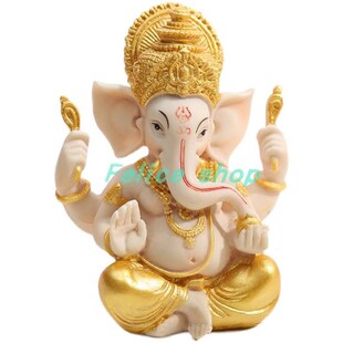 Buddha Statue Elephant Gold Sculptures Ganesha God Gane Lord