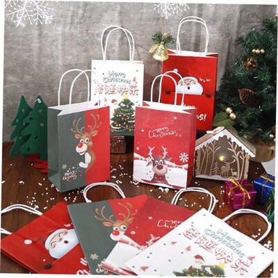 12pcs Christmas Gift Bags Xmas Present Gift Paper Bag Party
